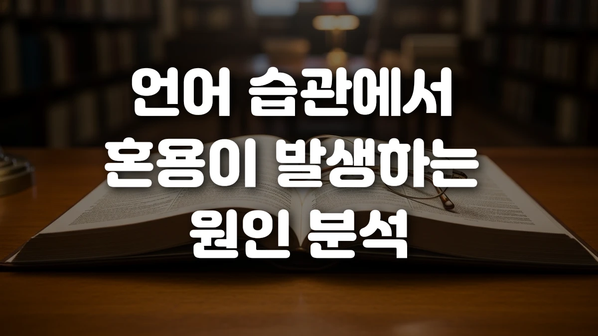 언어 습관에서 혼용이 발생하는 원인 분석