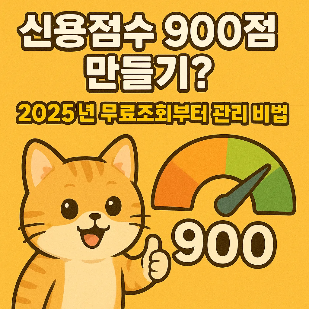 신용점수 900점 만들기? 2025년 무료조회부터 관리 비법까지
