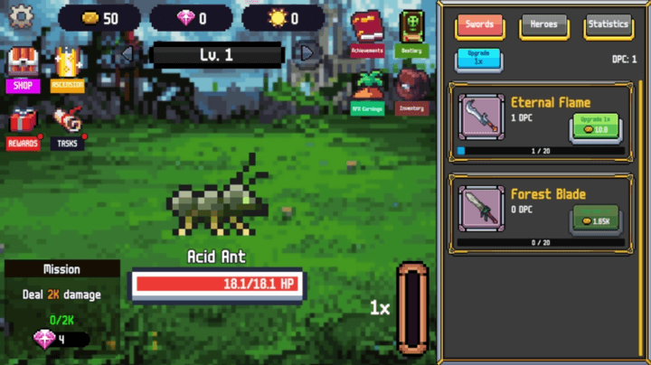 RPG-방치형-클리커-무료게임-시작-화면