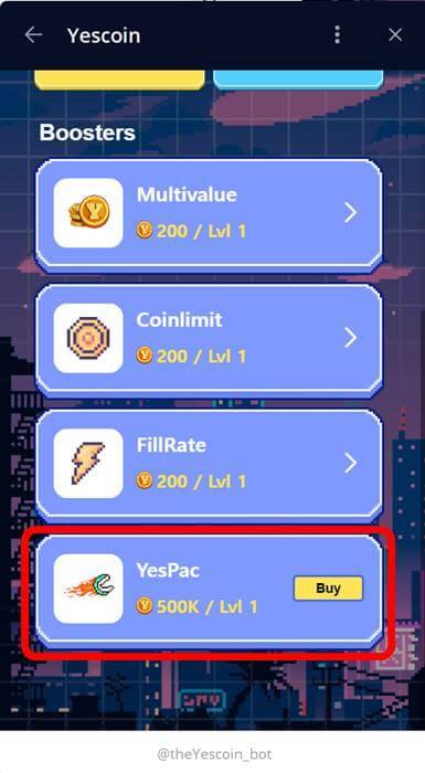 Boosters-구성-화면