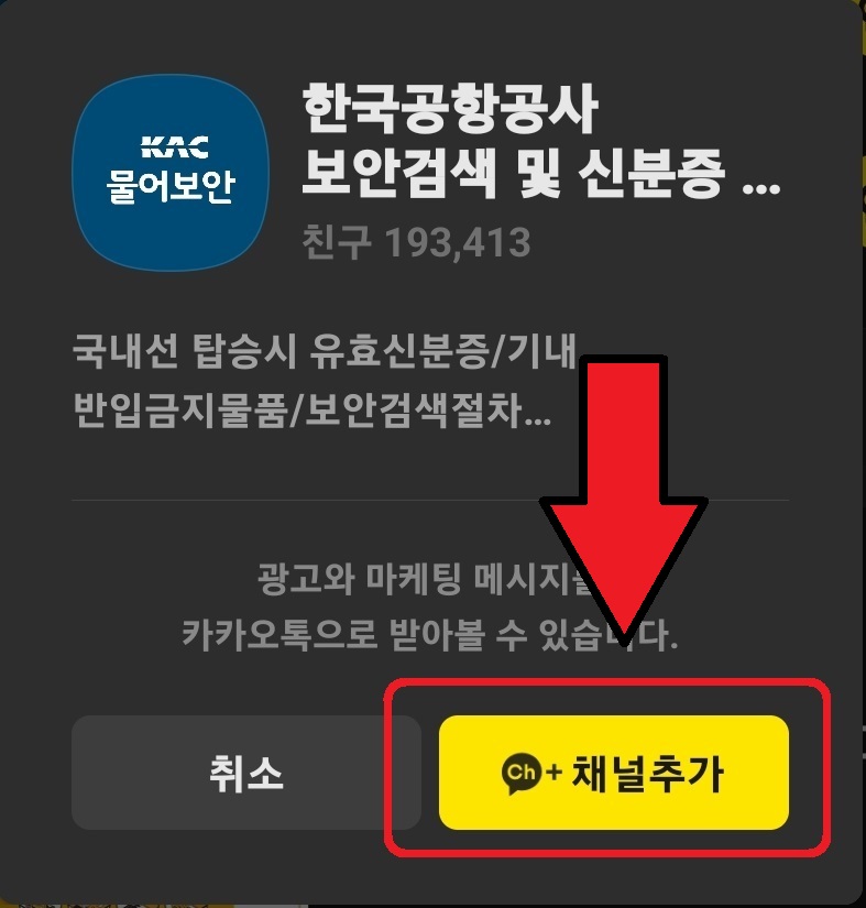 카카오톡으로 비행기 기내 반입 가능 물품을 간단하게 확인하는 방법 4