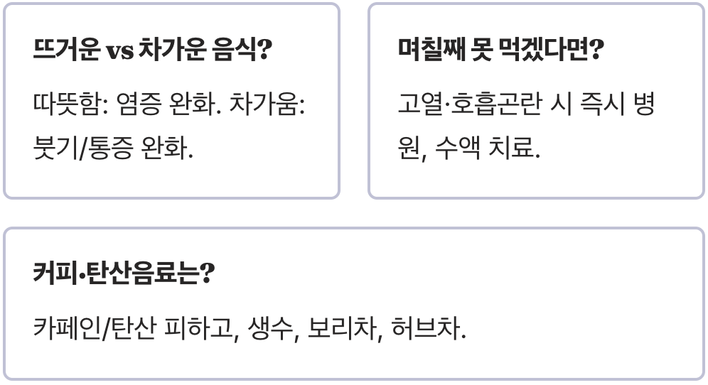 인후염에 좋은 음식&amp;#44; 붓기와 통증 완화에 도움되는 건강 식단