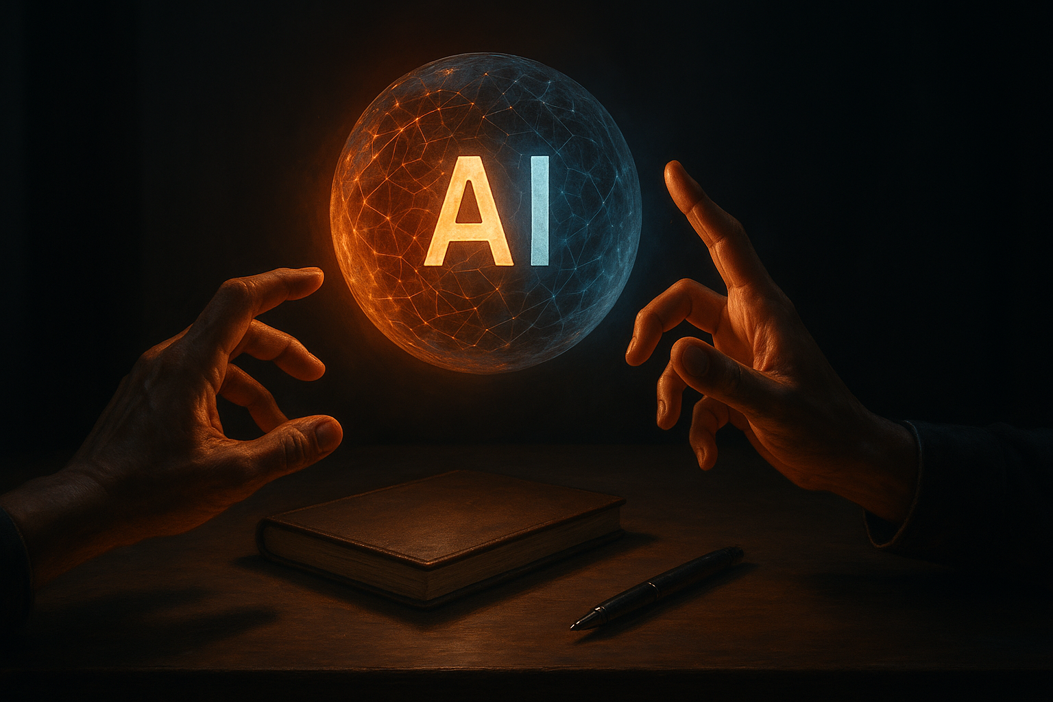 인간과 AI 활용 관련 일러스트