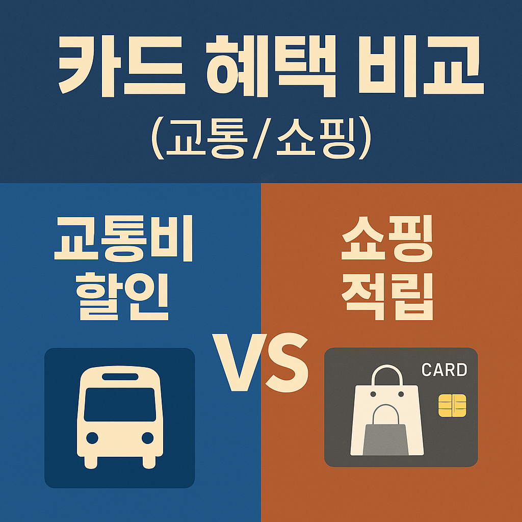 카드 혜택 비교 (교통/쇼핑)