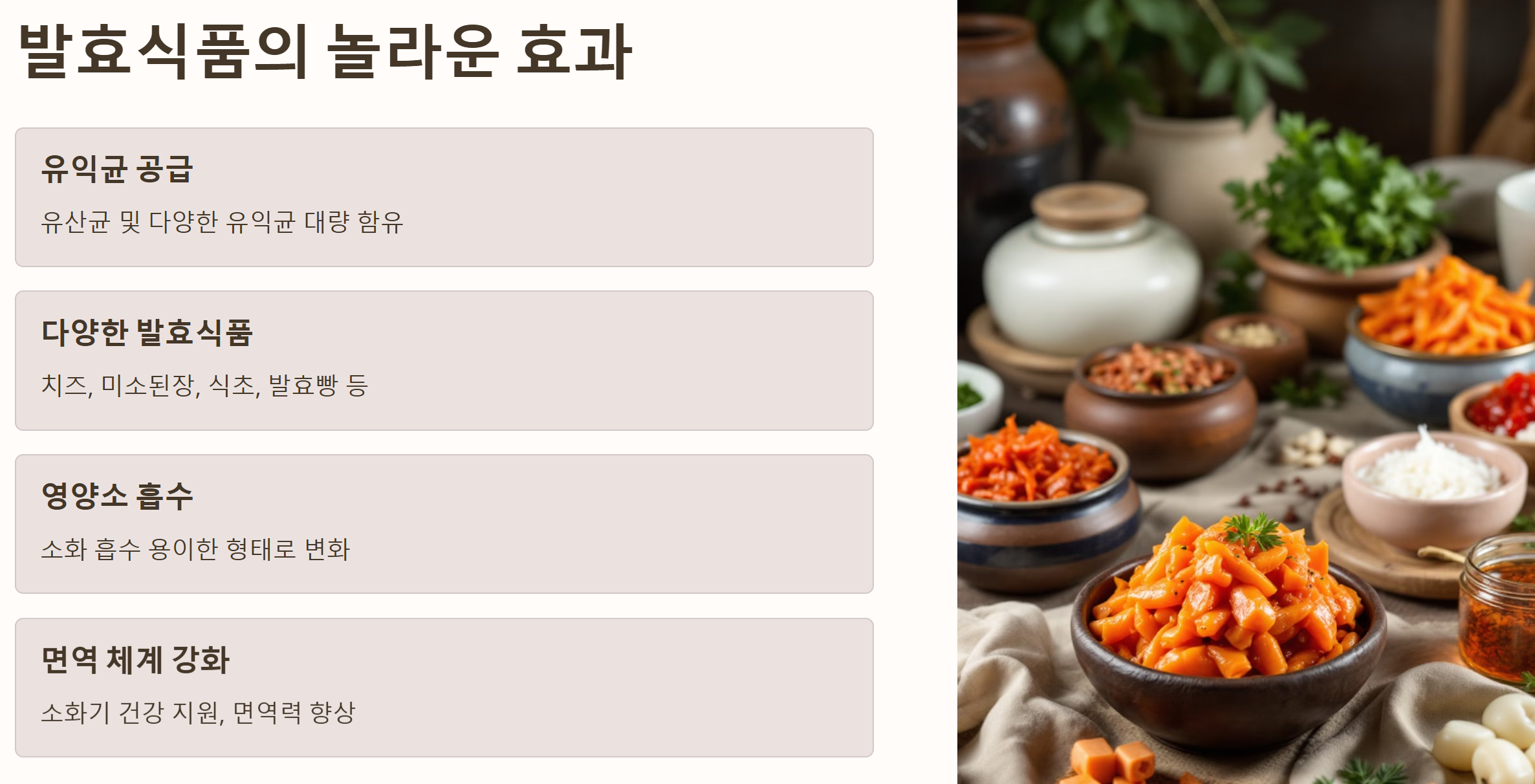 발효식품의 놀라운 효과