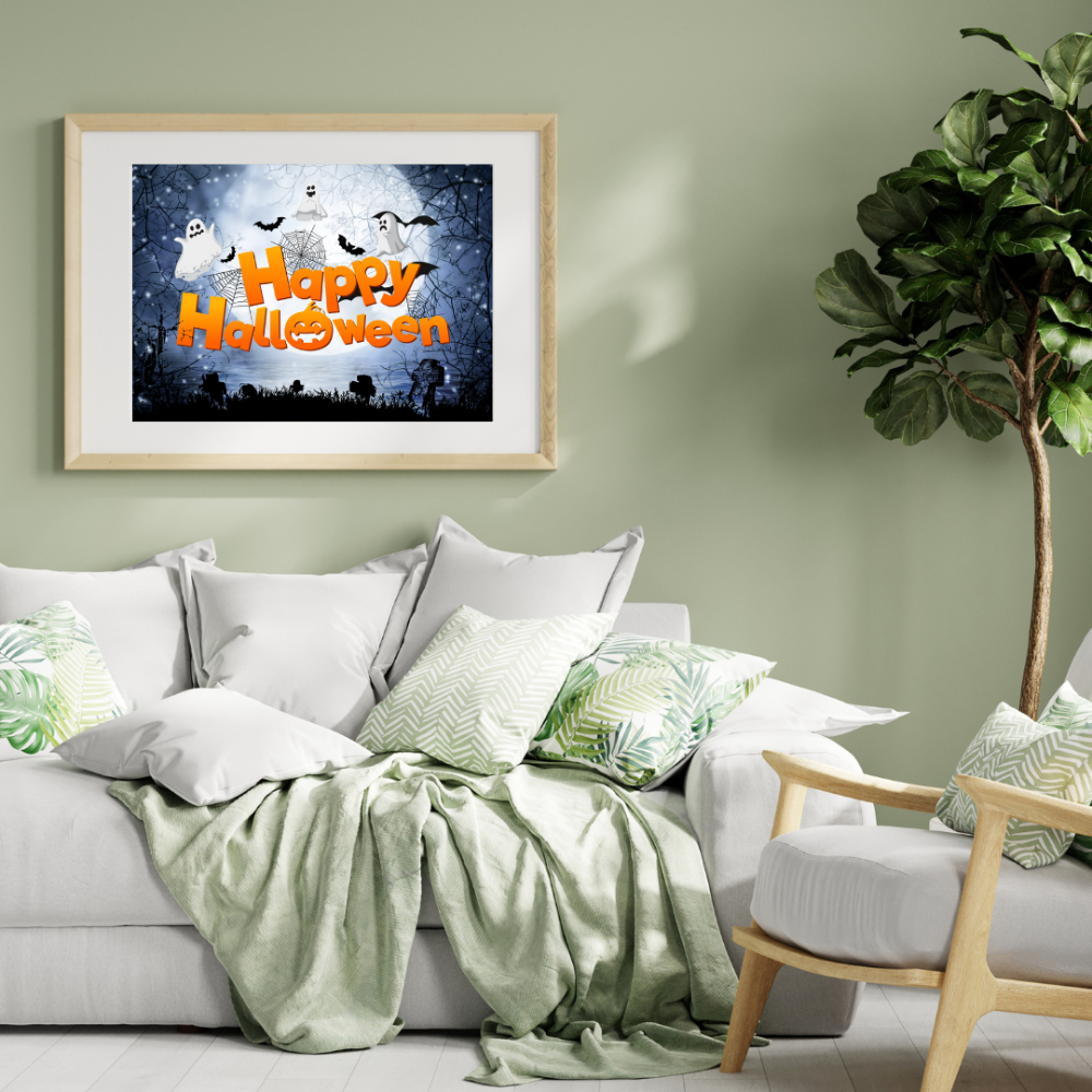 거실 할로윈 액자 활용예시