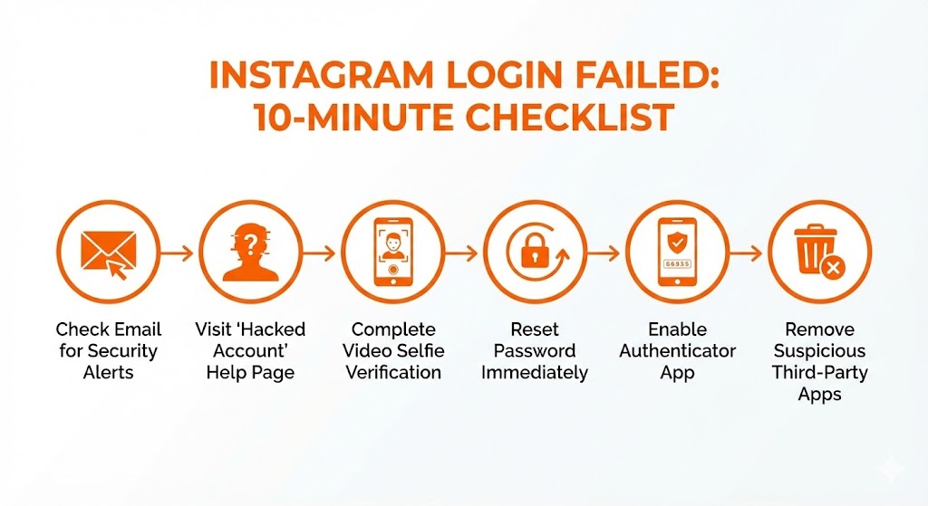 인스타 해킹&middot;로그인 불가 때 10분 점검 체크리스트 (2026 최신)