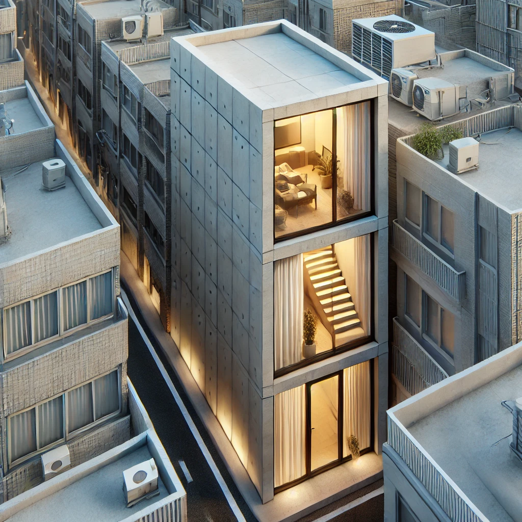 협소-주택-현대적-소재로-만들어진-좁고-세련된-디자인의-도심-주거지
