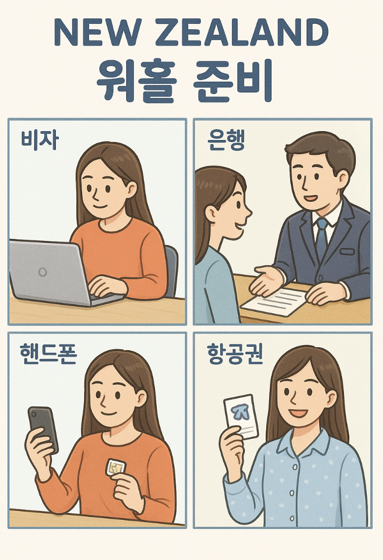 뉴질랜드 워홀 가기 위해 은행, 핸드폰등 준비하는 모습