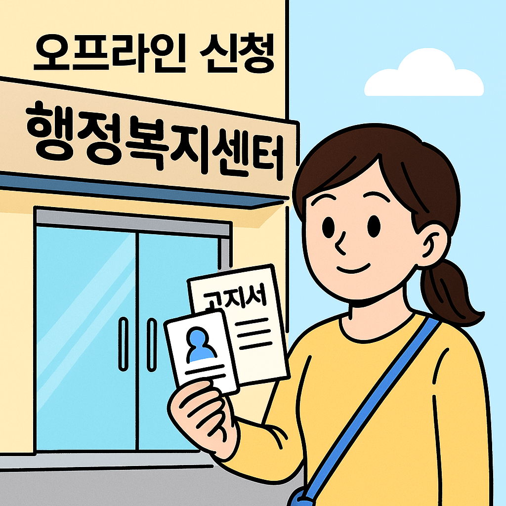 오프라인 신청: 읍·면·동 행정복지센터 방문