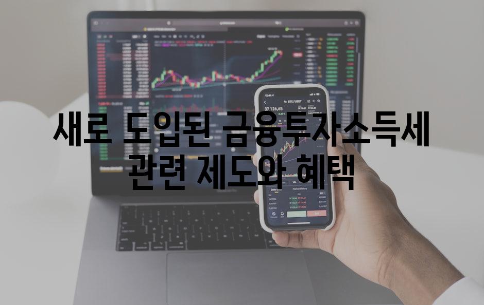 새로 도입된 금융투자소득세 관련 제도와 혜택