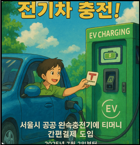 "교통카드로 전기차 충전" 홍보 포스터