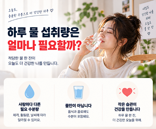 하루 물 섭취량은 얼마나 필요할까? 적정 수분 섭취량과 물 마시는 방법