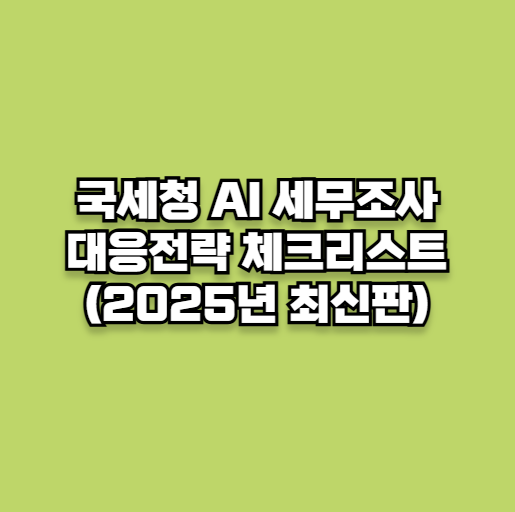 국세청 AI 세무조사 대응 전략 (2025년 최신판)