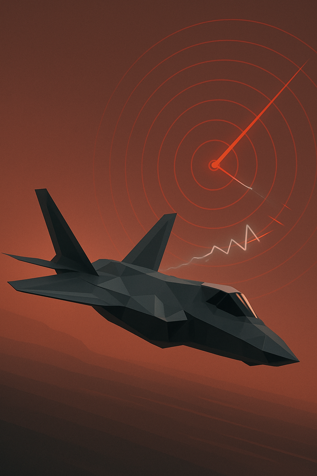 스텔스와 전자전 간의 관계에 대한 AI 이미지