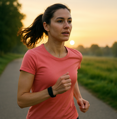 아침 유산소 운동을 하는 사진