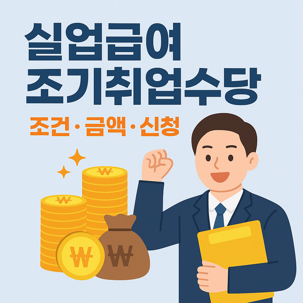 실업급여 조기취업수당 조건 금액 신청