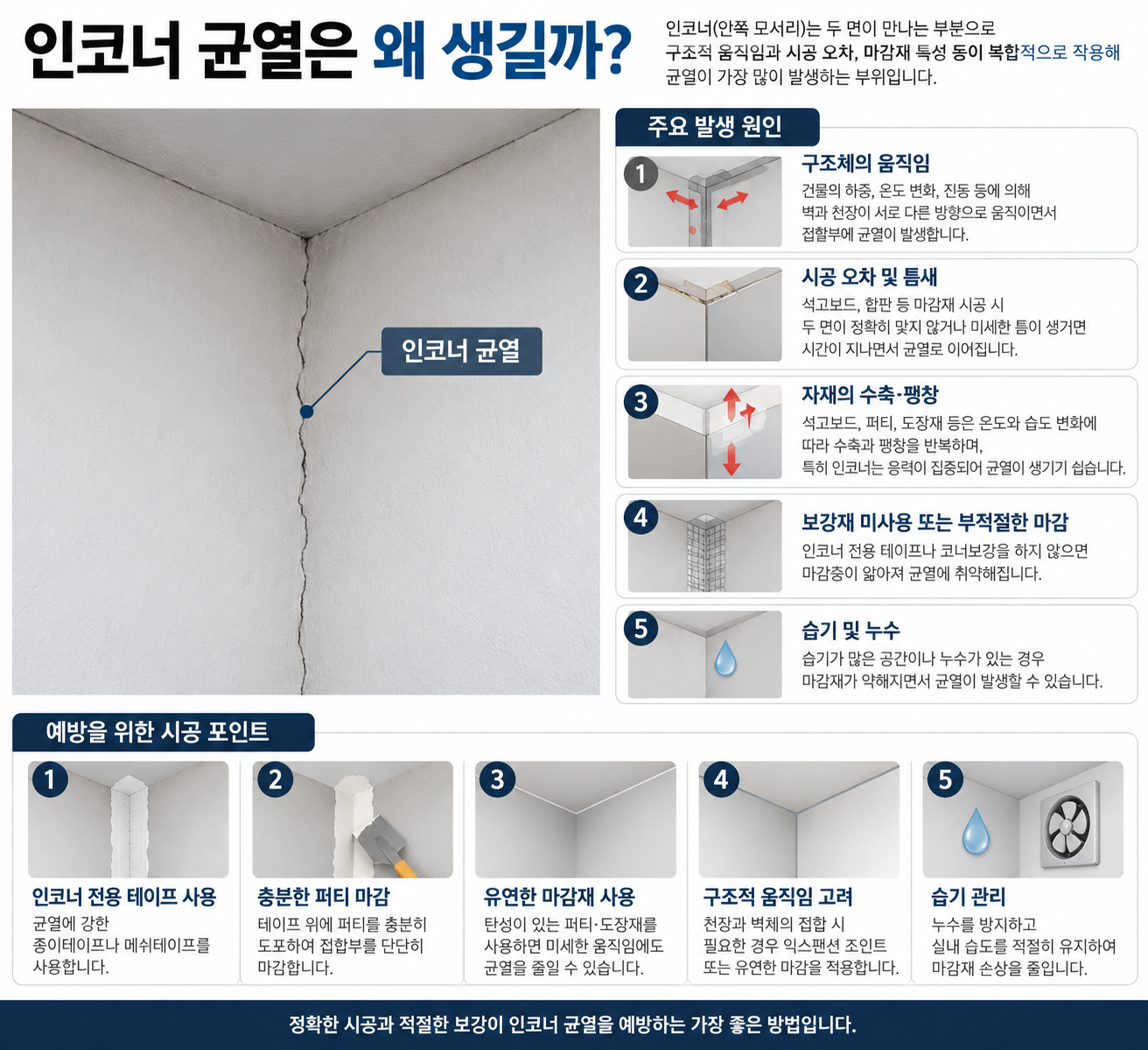 인코너 균열은 왜 생길까