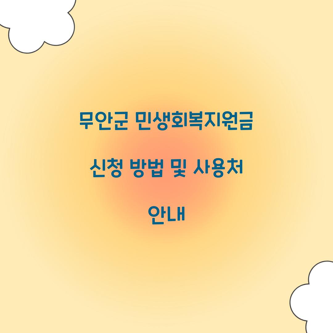 무안군 민생회복지원금