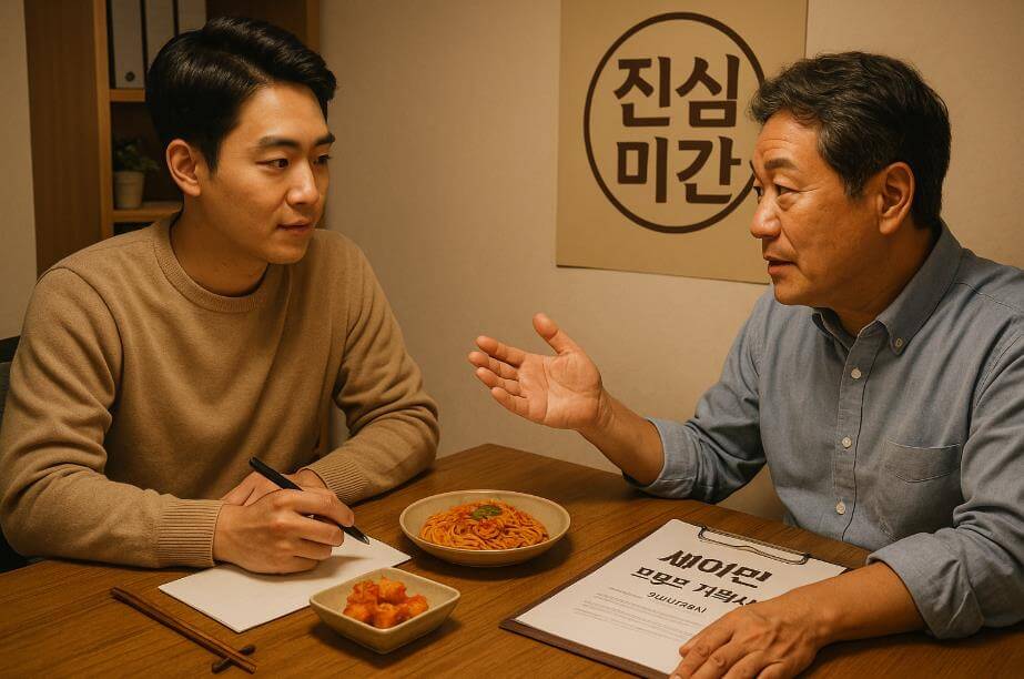 세이면 브랜드의 철학과 정직한 개발 과정을 상징하는 장면