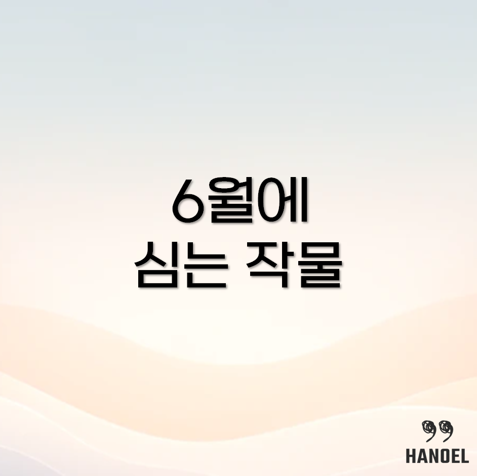 6월에 심는 작물