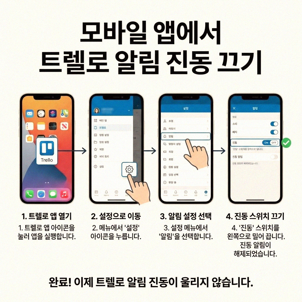 트렐로 알림 진동 끄기 완벽 가이드