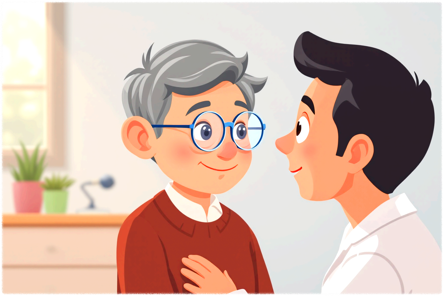 정기적인 안과 진료를 받고 있는 이미지