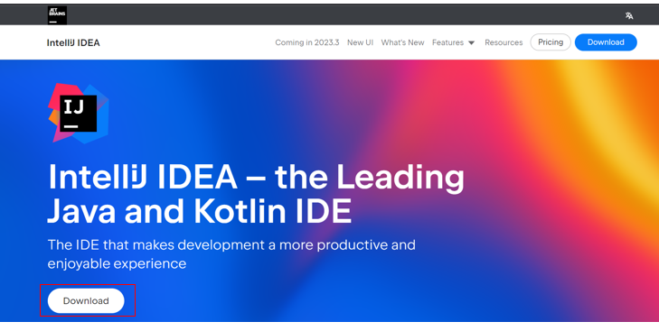 Intellij IDEA Download Button