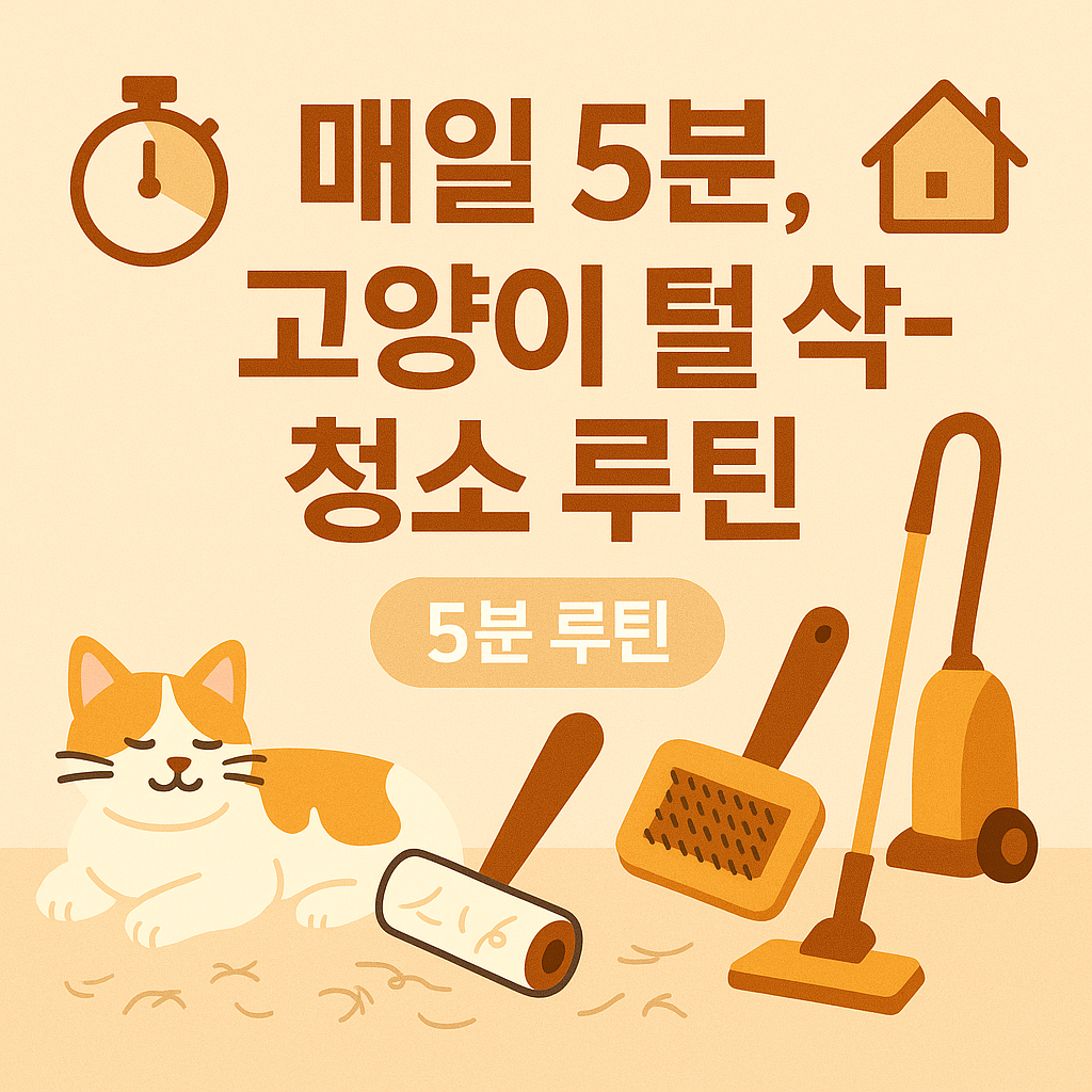 매일 5분, 고양이 털 싹- 청소 루틴