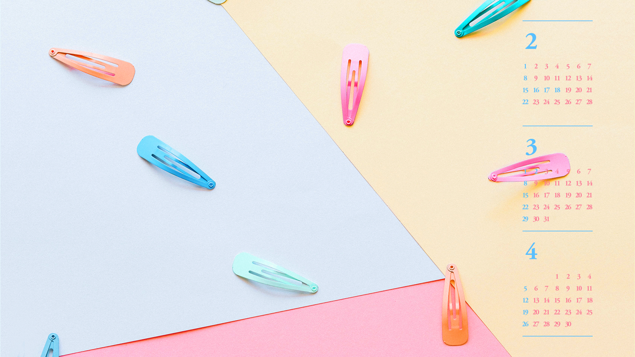 05 파스텔 머리핀 B - 2026년3월 달력배경화면