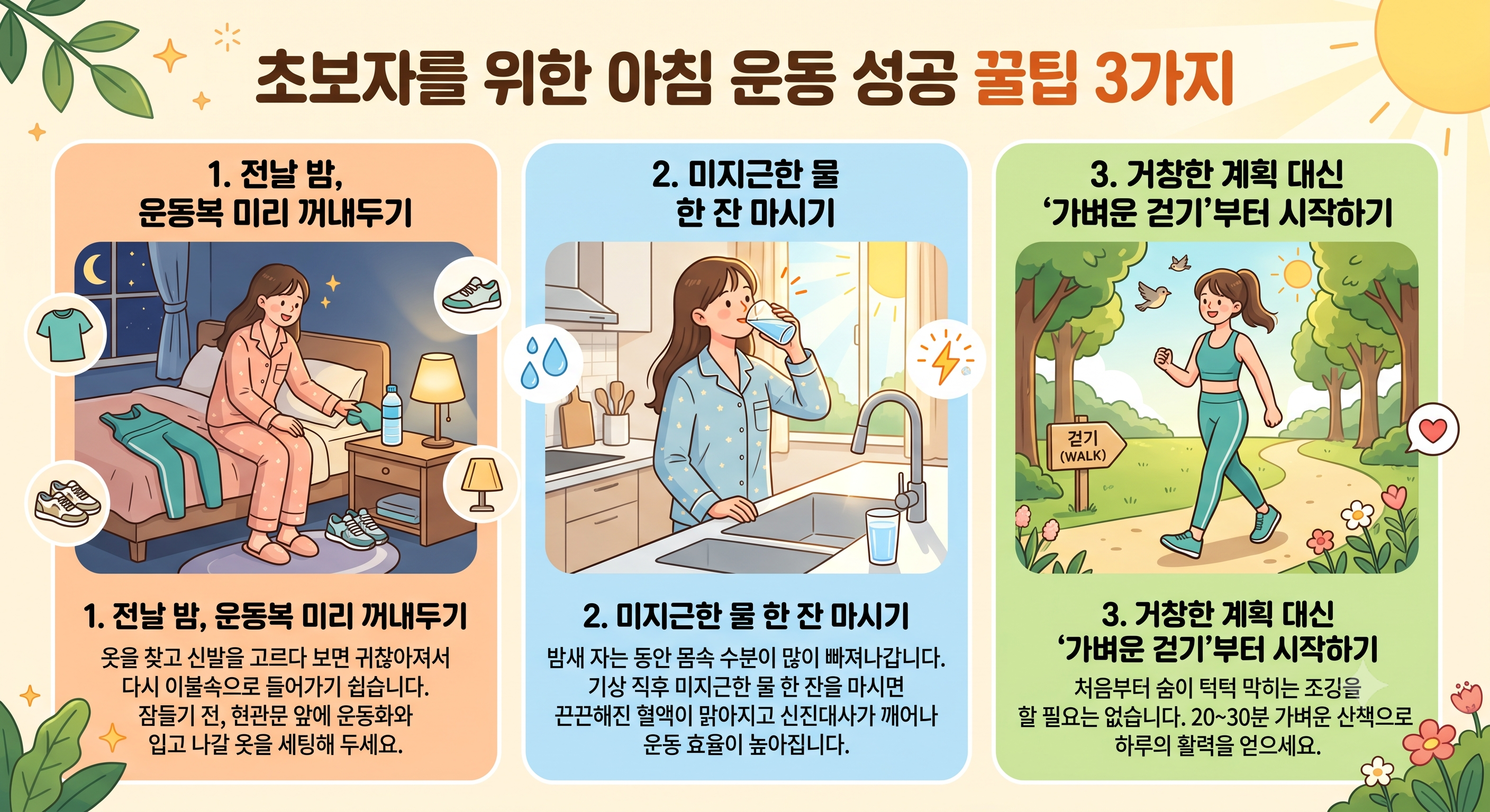 초보자를 위한 아침 운동 성공 꿀팁 3가지
