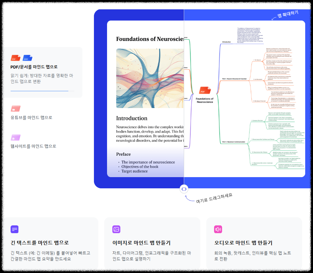 AI 기반 마인드맵 생성 도구 Mapify 무료 크레딧 혜택을 받고 가입하기 아이디어 생각 정리 시각화