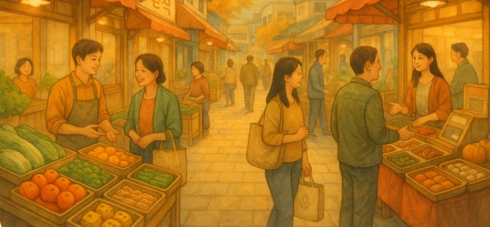 서울 외곽 생활형 시장 관련 이미지