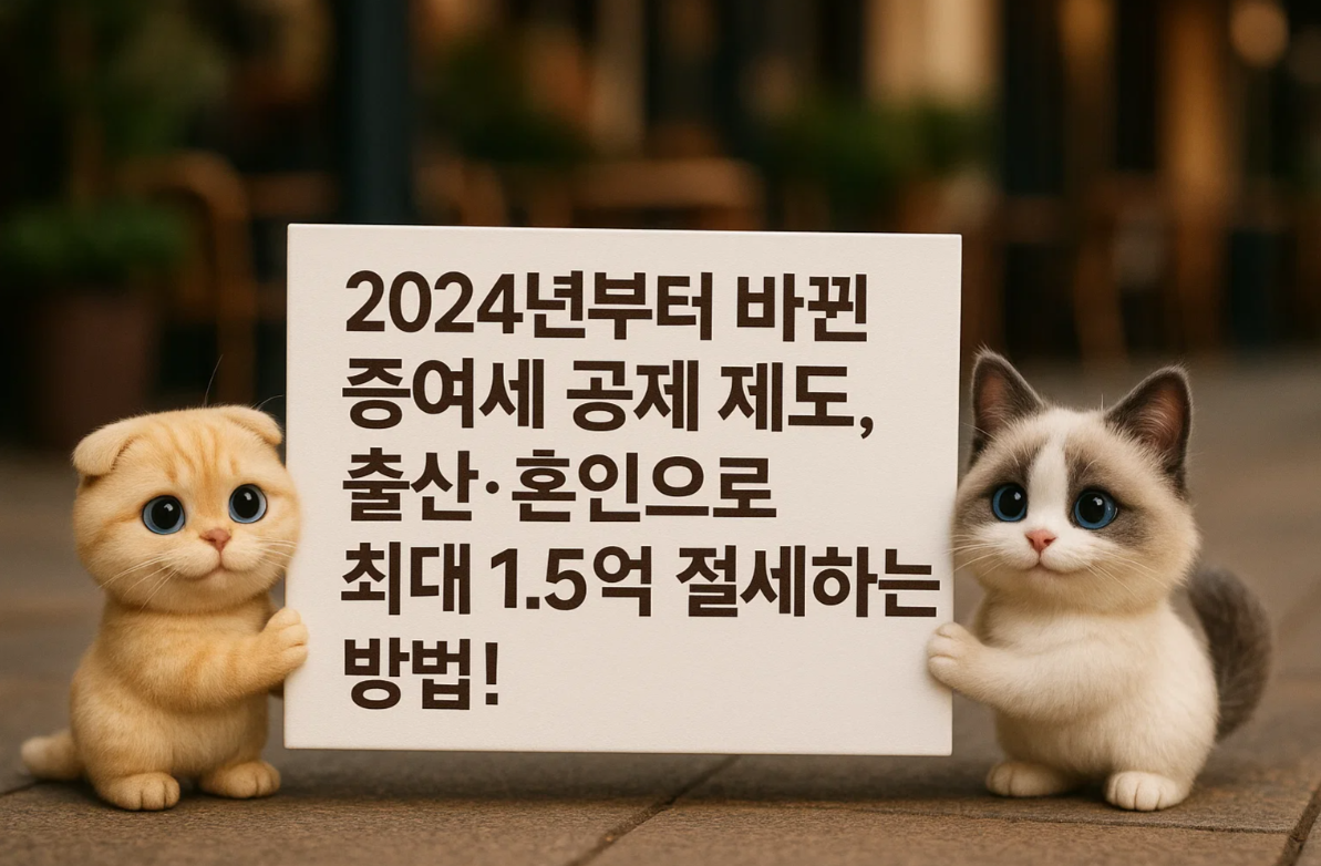 2024년부터 바뀐 증여세 공제 제도, 출산,혼인으로 최대 1.5억 절세하는 방법