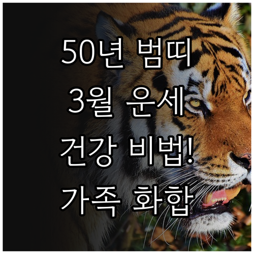 1950년생 범띠 2026년 3월 운..
