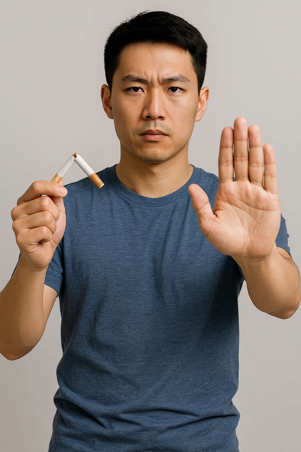 금연을 다짐하는 청년