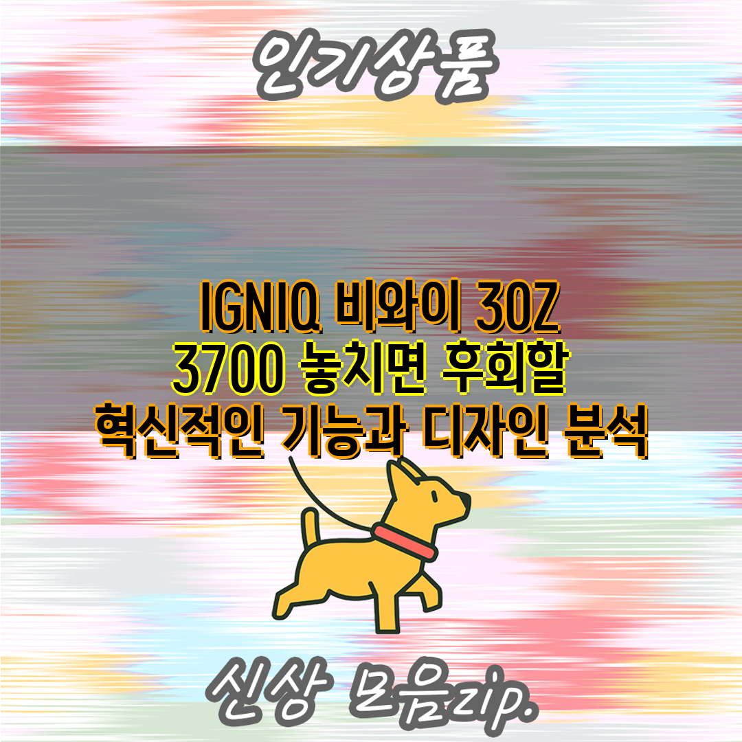  IGNIQ 비와이 30Z 3700 놓치면 후회할 혁신