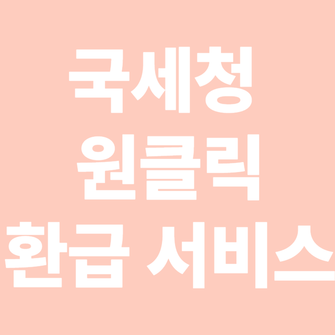 국세청 원클릭 환급 서비스