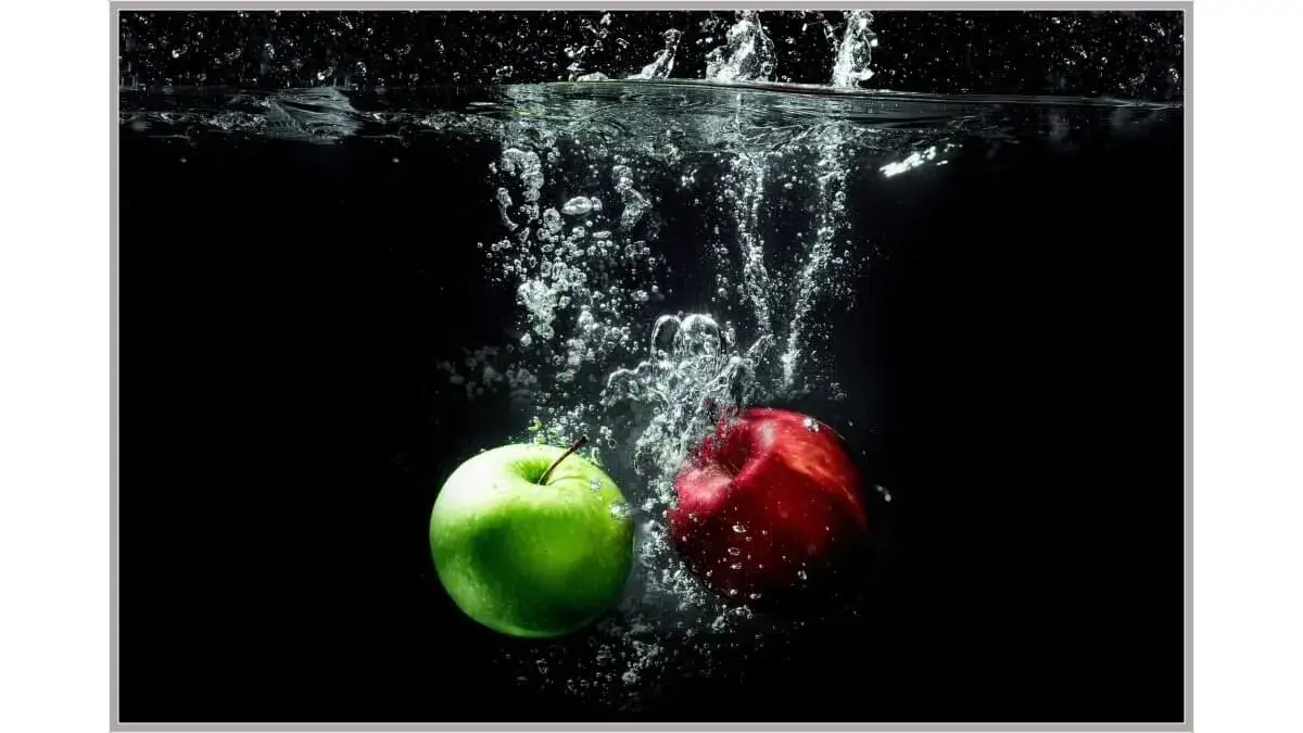 녹색사과-빨간사과-물-세척