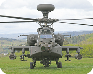 APR-4B MRFI(Modernized RF Interferometer)와 APR-39 RWR을 탑재한 AH-64D Apache