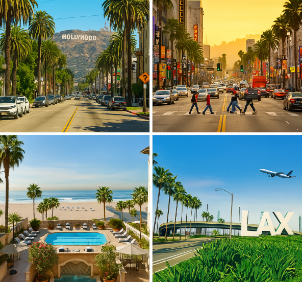 LA의 상징을 구성하는 야자수 – 헐리우드 사인, 시내 거리, 해변, 공항 어디서나 등장하는 풍경 이미지