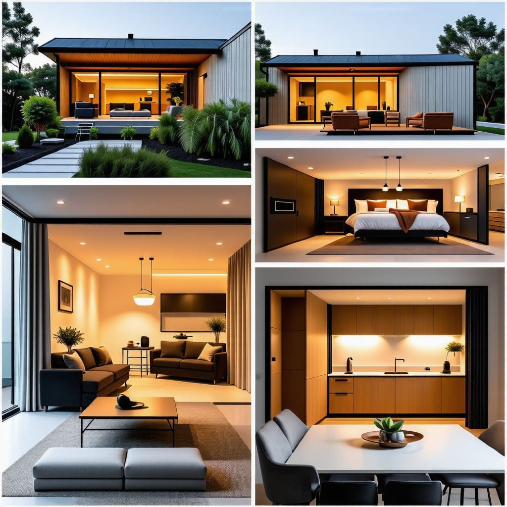 모듈러 주택의 내부 구조는 맞춤형 설계가 가능하여 사용자의 라이프스타일에 최적화된 공간을 제공. 넓은 거실, 아늑한 침실, 실용적인 주방 등을 자유롭게 구성