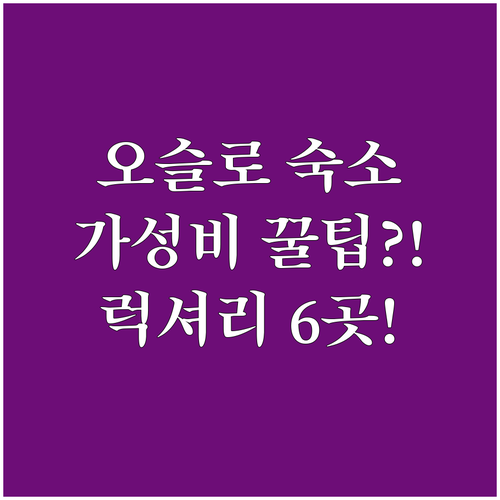 오슬로 최적의 호텔 가성비 럭셔리 위..