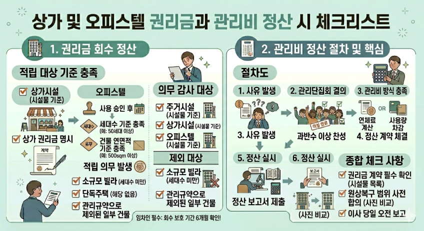집합건물 권리금과 관리비 정산시 체크리스트