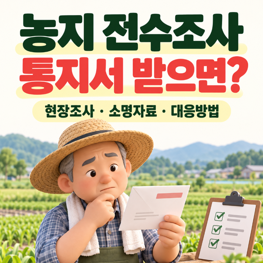 2026 농지 전수조사 통지서 받으면 어떻게 해야 하나?｜현장조사&middot;소명자료&middot;처분의무 대응 총정리