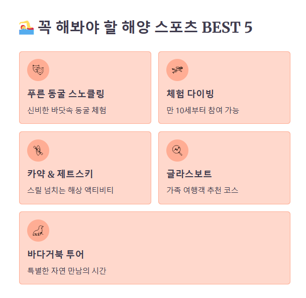 오키나와에서 꼭 해봐야 할 해양 스포츠 체험