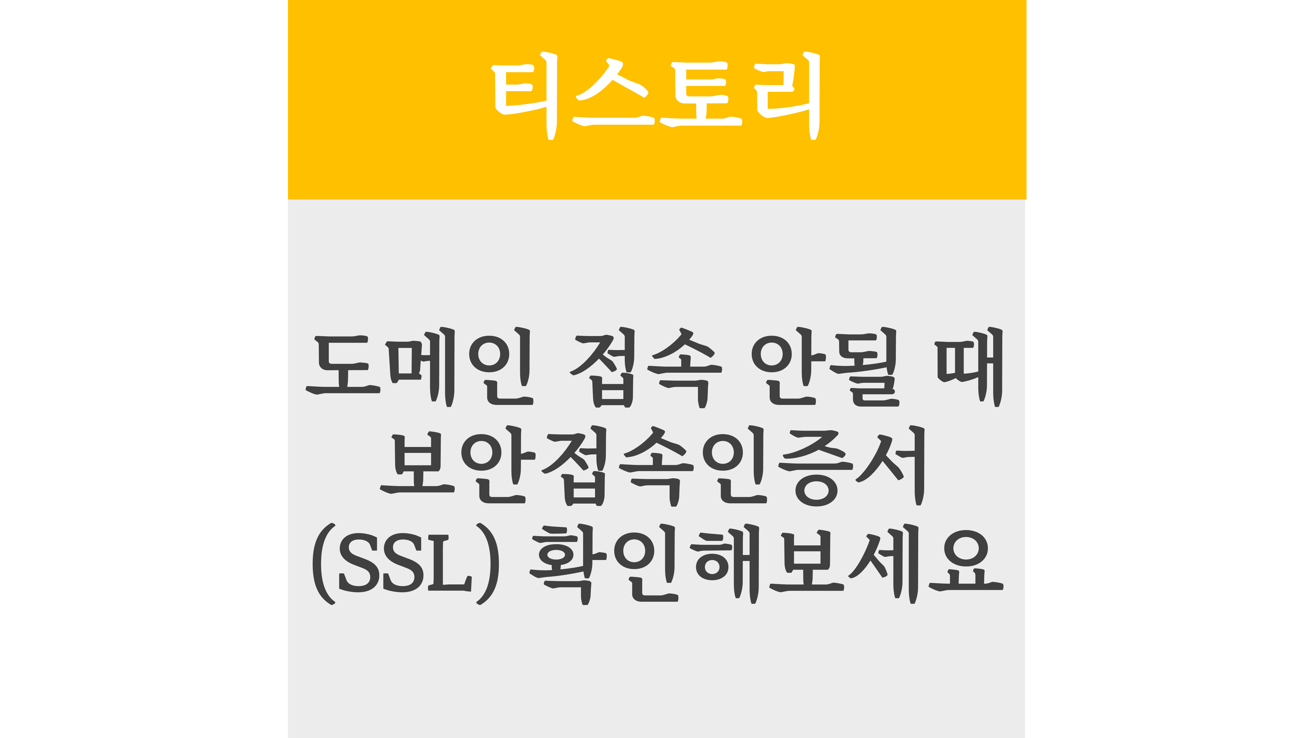 티스토리 도메인 접속 안될 때 보안접속 인증서 (SSL) 확인해보세요