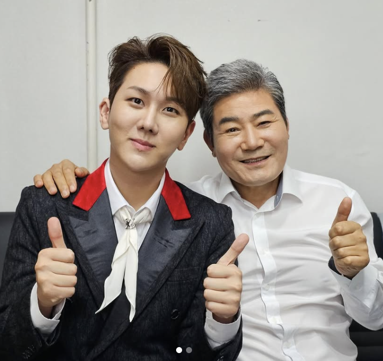 후배가수 김수찬과 함께한 가수 진성