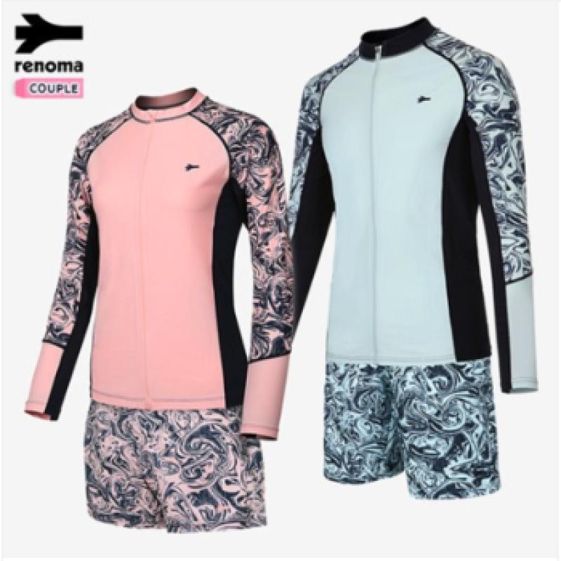 레노마 여성 비치 마블링 집업 래쉬가드 SET LS19992