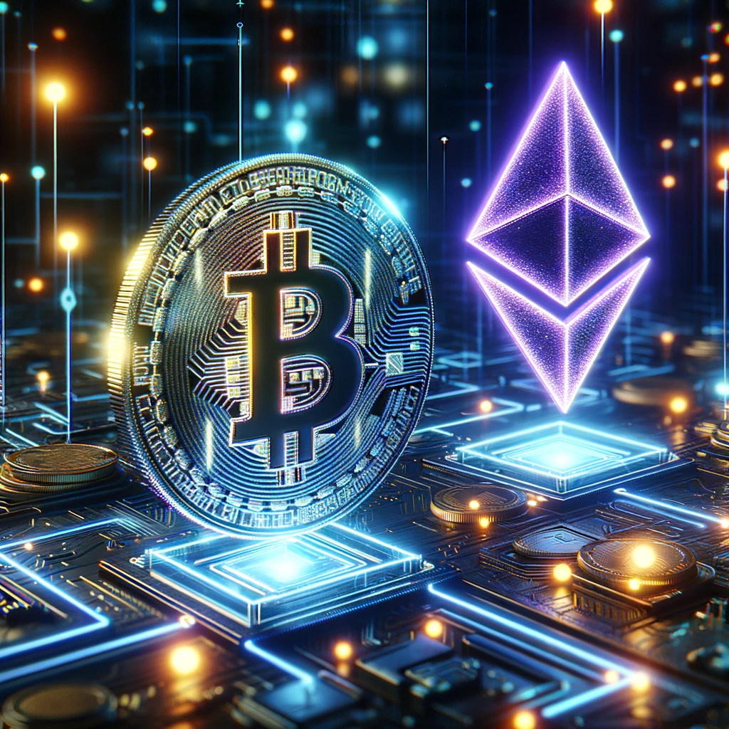 비트코인과 이더리움을 나타내는 그림